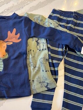 Carter's Blue and Green Moose Pajama Set
